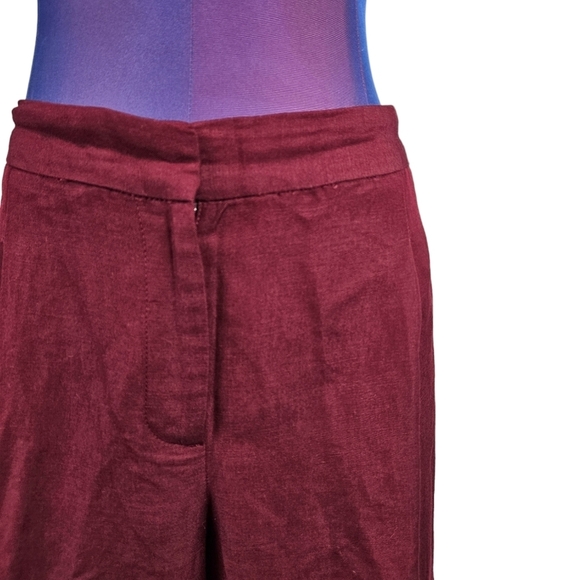 Talbots Signature Burgundy Linen Blend Cropped Pants‎ Size 16 Women's L59 - Picture 4 of 11